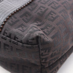 Fendi Tote Zucchino Dark Brown Canvas Leather — view 5
