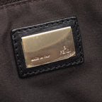 Fendi Tote Zucchino Dark Brown Canvas Leather — view 4