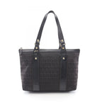 Fendi Tote Zucchino Dark Brown Canvas Leather