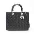 Dior Handbag Lady Dior Large Black Leather Lady Dior Large Cannage 2-Way Tote