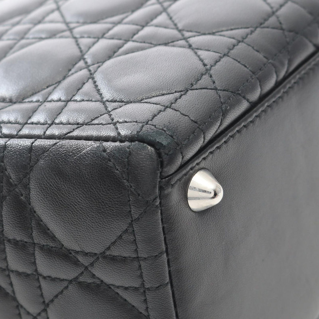 Dior Handbag Lady Dior Large Black Leather Lady Dior Large Cannage 2-Way Tote — view 5