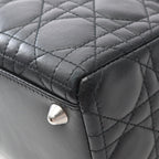 Dior Handbag Lady Dior Large Black Leather Lady Dior Large Cannage 2-Way Tote — view 6