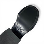 Chanel Boots Long Shoes Tweed Leather Black Multicolor CC Logo — view 7