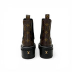 Louis Vuitton Bob Line Monogram Boots Short Shoes Leather Brown Black LV — view 5