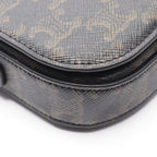 Celine Shoulder Bag Small Triomphe Cross Dark Brown Canvas Leather — view 8