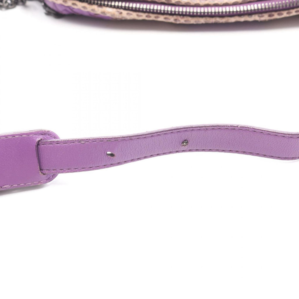 Bottega Veneta Shoulder Bag Intrecciato Purple Leather Exotic Cles — view 6