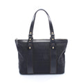 Fendi Tote Zucchino Black Canvas Leather