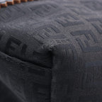 Fendi Tote Zucchino Black Canvas Leather — view 7