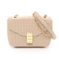 Celine Shoulder Bag Quilted Beige Leather Chain