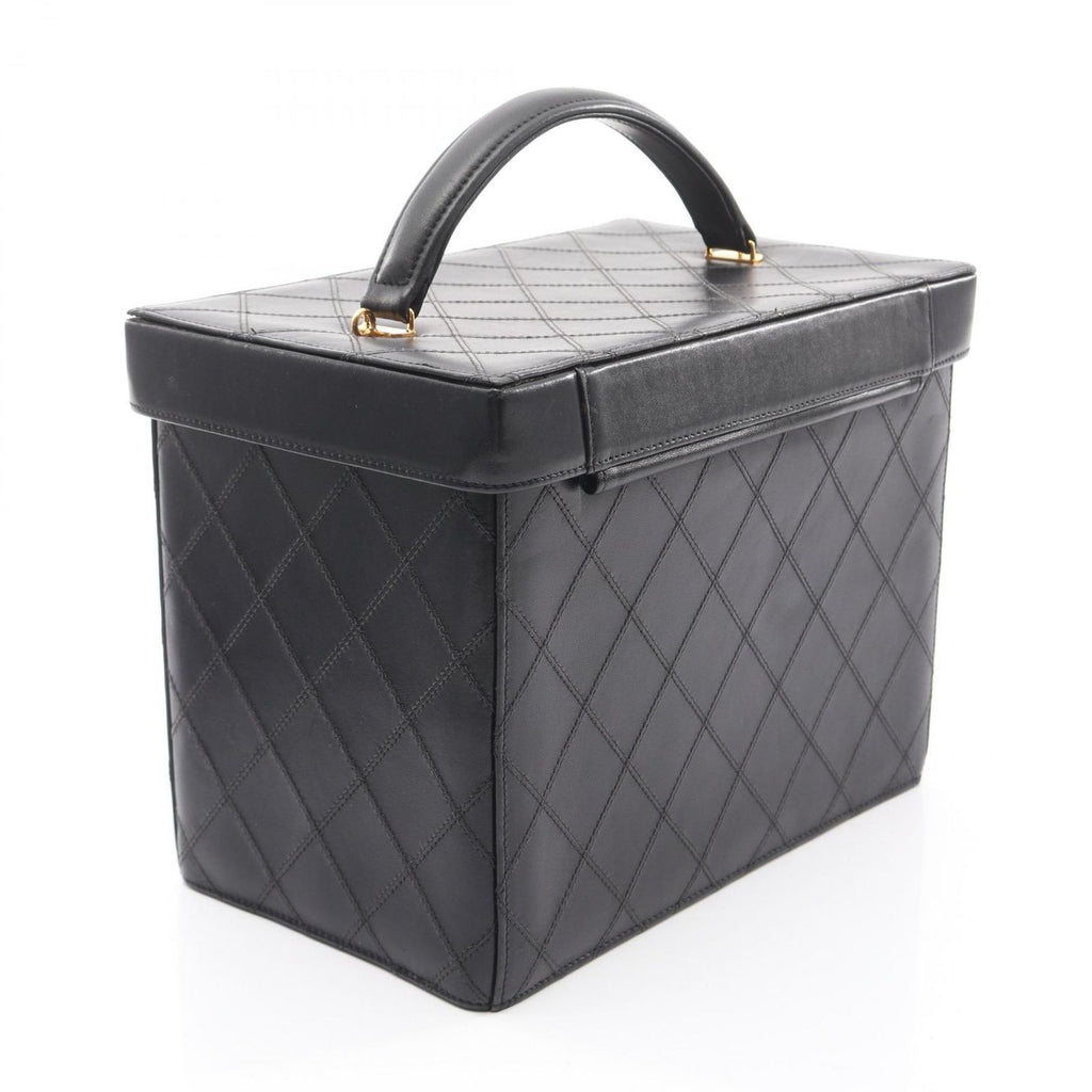Chanel Handbag Bicolor CC Logo with Mirror 2-Way Black Lambskin Vanity Bag — view 2