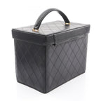 Chanel Handbag Bicolor CC Logo with Mirror 2-Way Black Lambskin Vanity Bag — view 2
