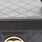 Chanel Handbag Bicolor CC Logo with Mirror 2-Way Black Lambskin Vanity Bag — view 7