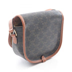 Celine Shoulder Bag Triomphe Dark Brown Canvas Leather — view 2