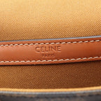 Celine Shoulder Bag Triomphe Dark Brown Canvas Leather — view 4