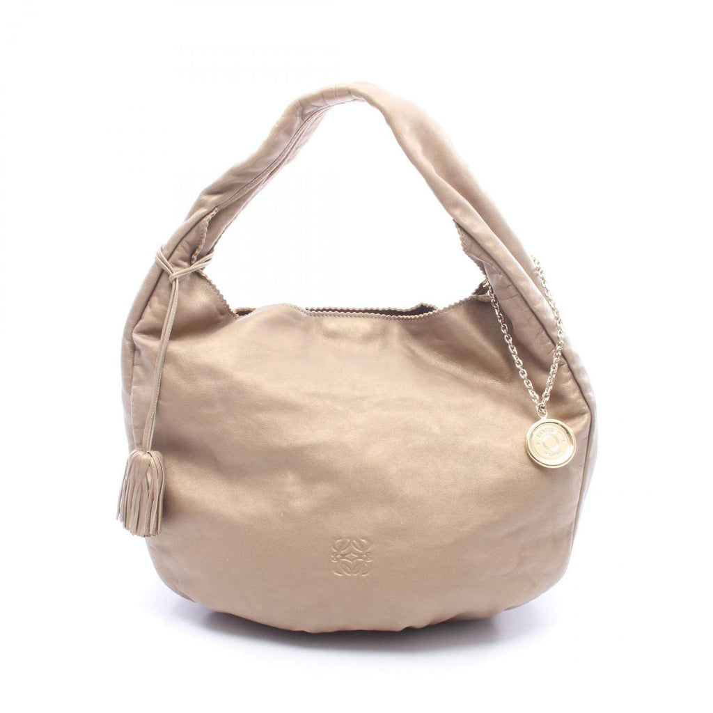 Loewe Shoulder Bag Anagram Gold Leather