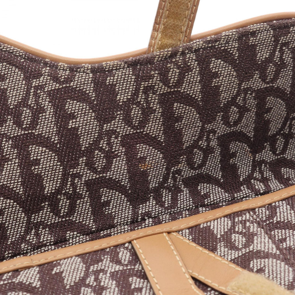 Dior Handbag Saddle Trotter Brown Canvas Leather Bag — view 5