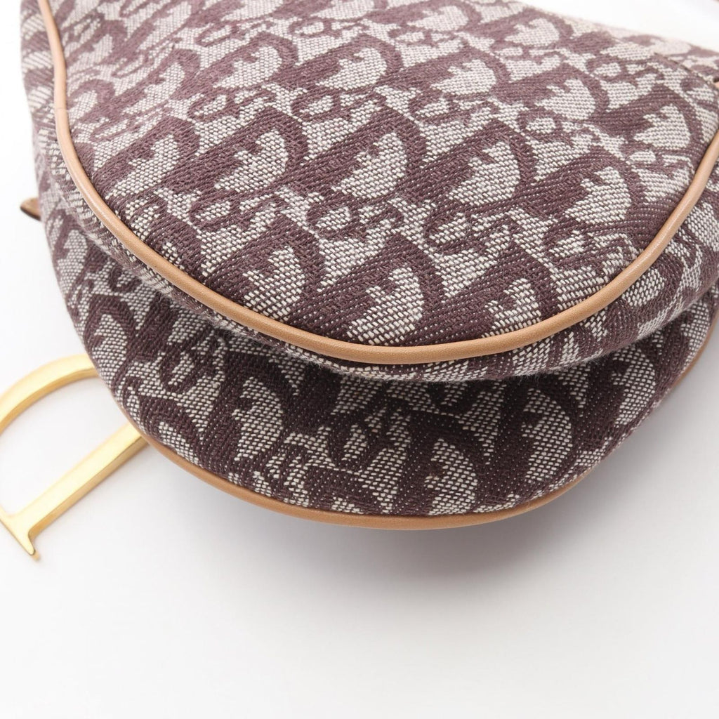 Dior Handbag Saddle Trotter Brown Canvas Leather Bag — view 7