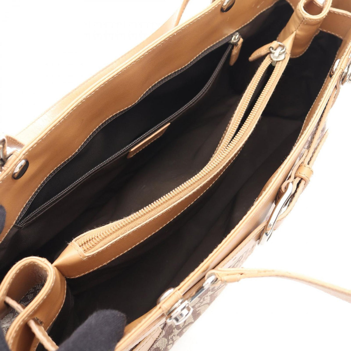 Dior Handbag Trotter Brown Canvas Leather — view 3