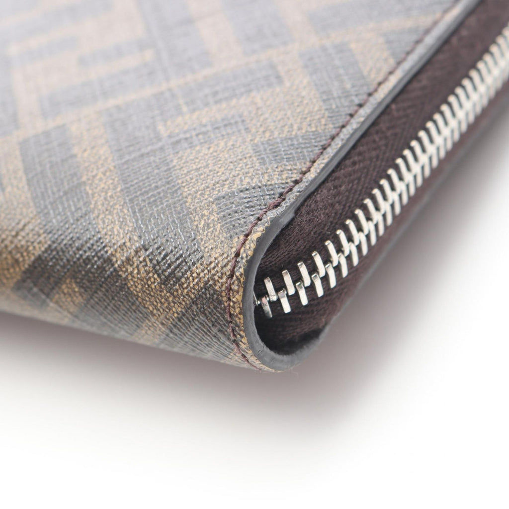 Fendi Round Wallet Zucca Brown Leather — view 7