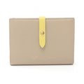 Celine Bifold Wallet Strap Multi Function Gray Yellow Leather Compact