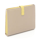 Celine Bifold Wallet Strap Multi Function Gray Yellow Leather Compact — view 2