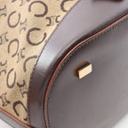 Celine Shoulder Bag Macadam Beige Canvas Leather — view 6