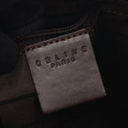 Celine Shoulder Bag Macadam Beige Canvas Leather — view 4