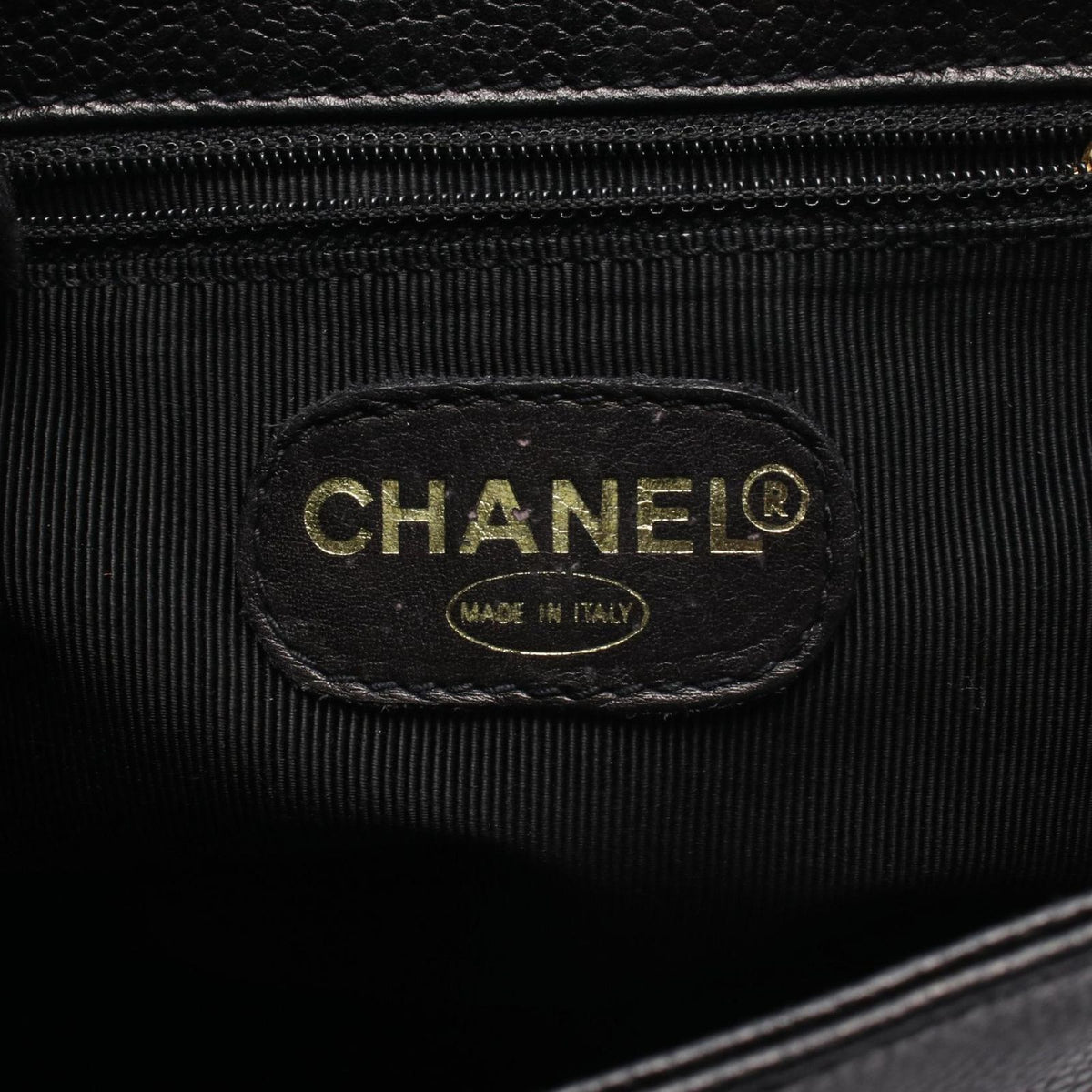 Chanel Backpack Triple CC Logo Black Caviar Leather Coco — view 4