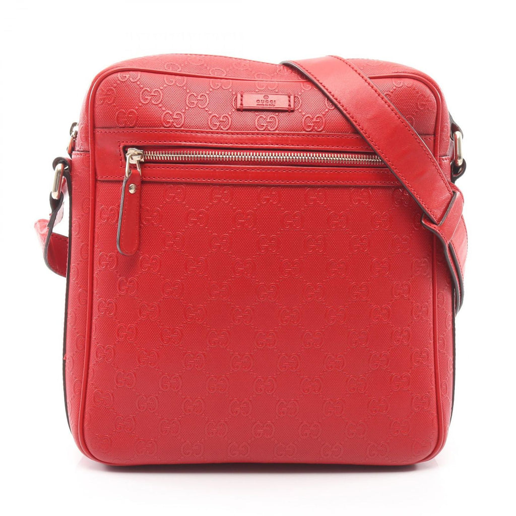 Gucci Shoulder Bag Diamante Red Leather