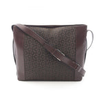 Celine Shoulder Bag Macadam Brown Canvas Leather