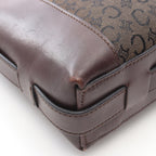 Celine Shoulder Bag Macadam Brown Canvas Leather — view 5