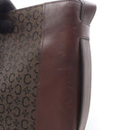 Celine Shoulder Bag Macadam Brown Canvas Leather — view 9