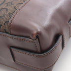 Celine Shoulder Bag Macadam Brown Canvas Leather — view 6