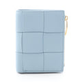 Bottega Veneta Bifold Wallet Small Cassette Maxi Intrecciato Light Blue Leather