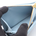 Bottega Veneta Bifold Wallet Small Cassette Maxi Intrecciato Light Blue Leather — view 4