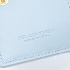 Bottega Veneta Bifold Wallet Small Cassette Maxi Intrecciato Light Blue Leather — view 5