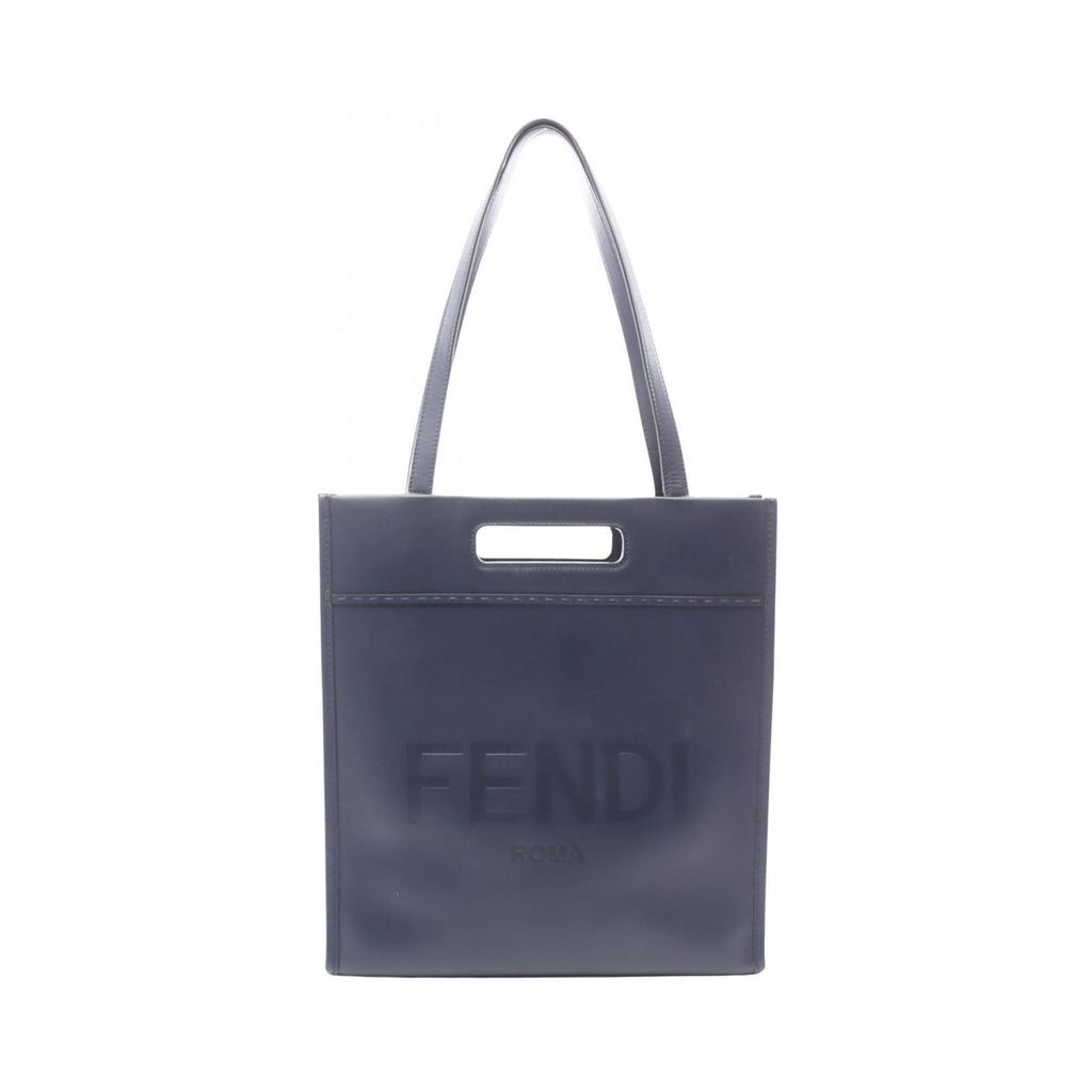 Fendi Tote Shopping Navy Leather 2-Way