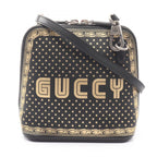 Gucci Shoulder Bag Guccy Sega Black Gold Leather Mini