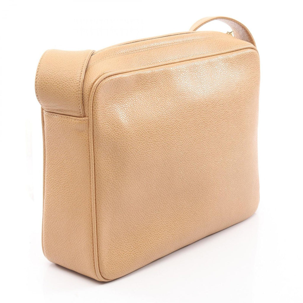 Chanel Shoulder Bag Triple CC Logo Beige Caviar Leather Coco — view 2
