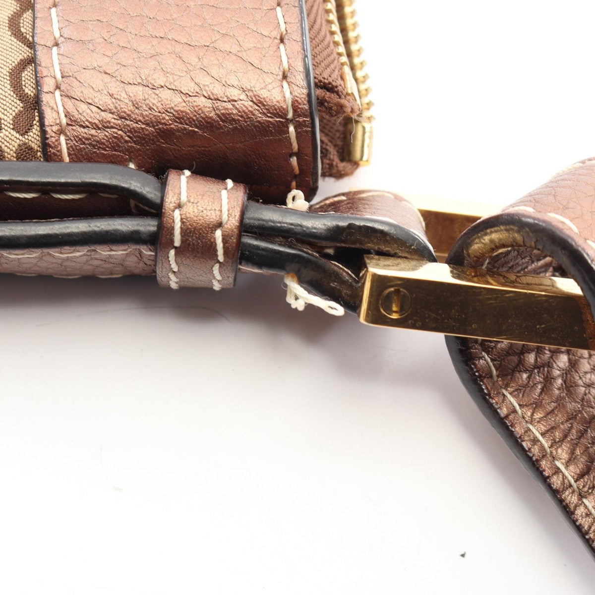 Loewe Shoulder Bag Anagram Brown Canvas Leather — view 6
