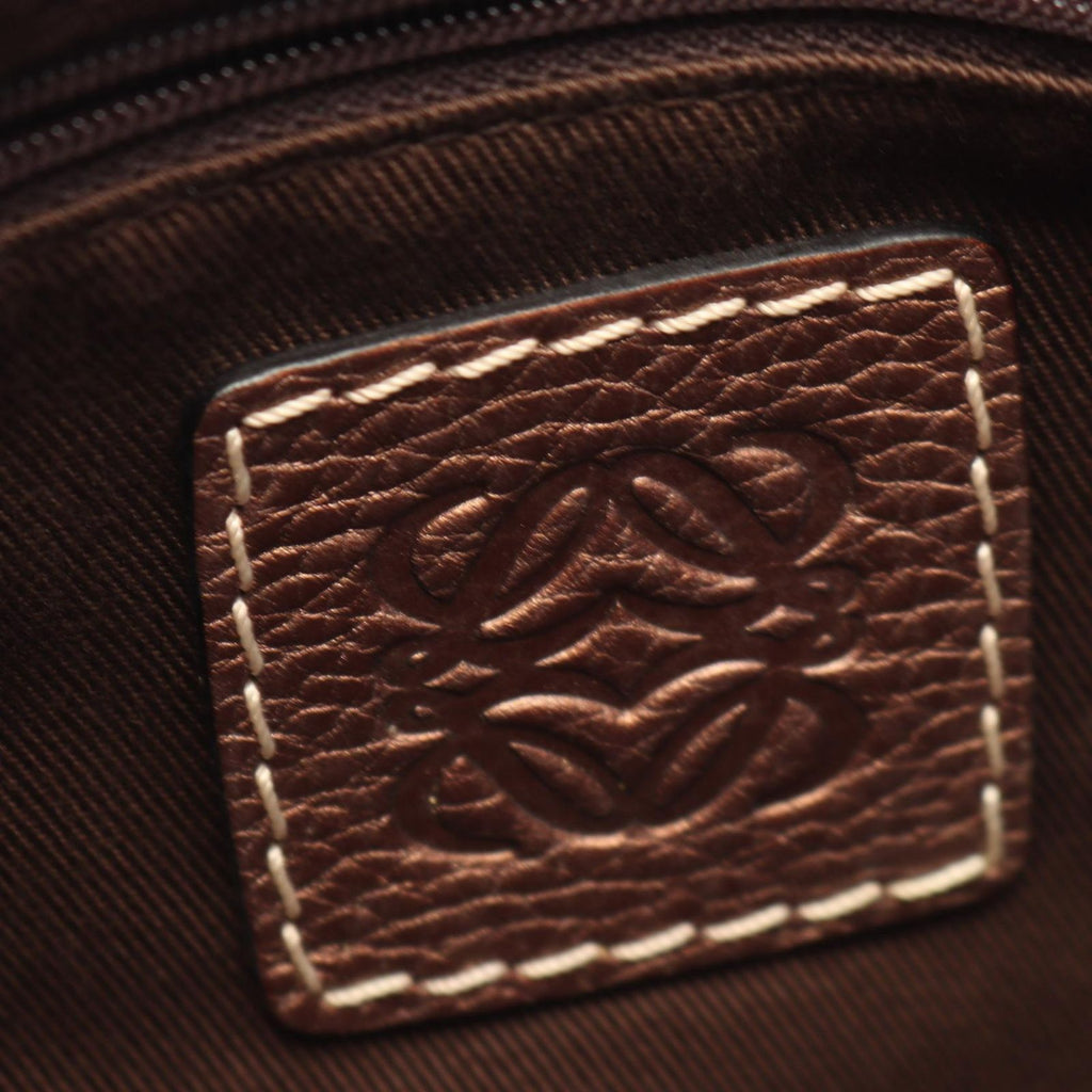 Loewe Shoulder Bag Anagram Brown Canvas Leather — view 4