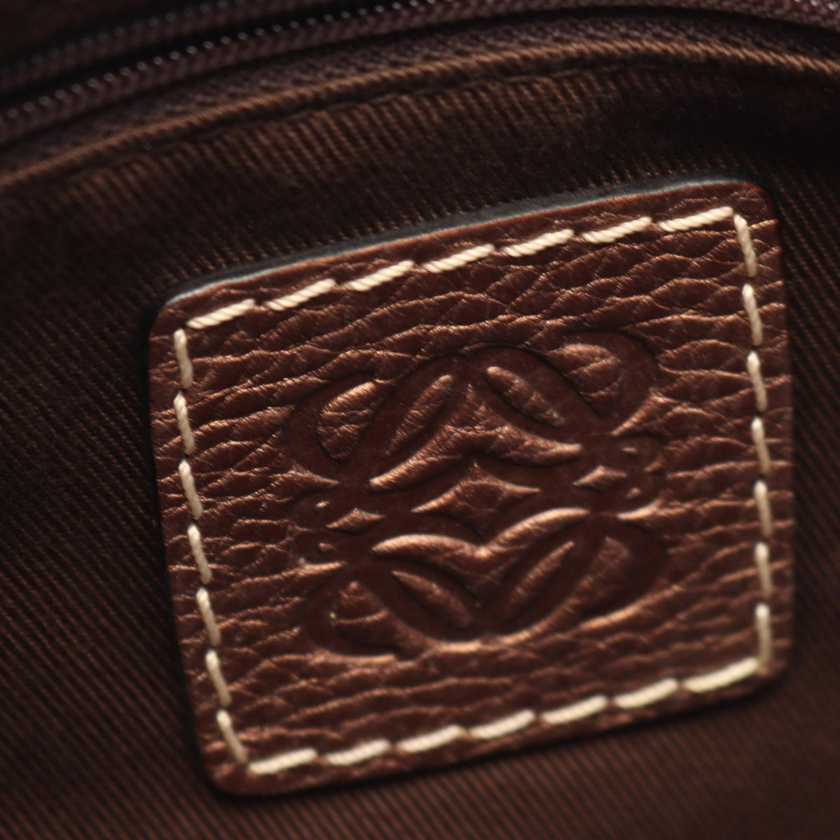 Loewe Shoulder Bag Anagram Brown Canvas Leather — view 4