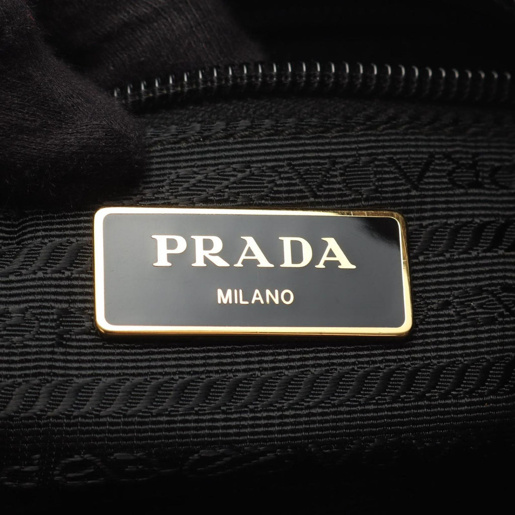 Prada Tote Camouflage 2-Way Khaki Nylon Saffiano Leather Triangle Logo — view 4