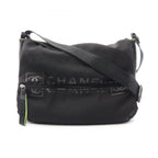 Chanel Shoulder Bag Sports Line CC Logo Black Nylon Rubber