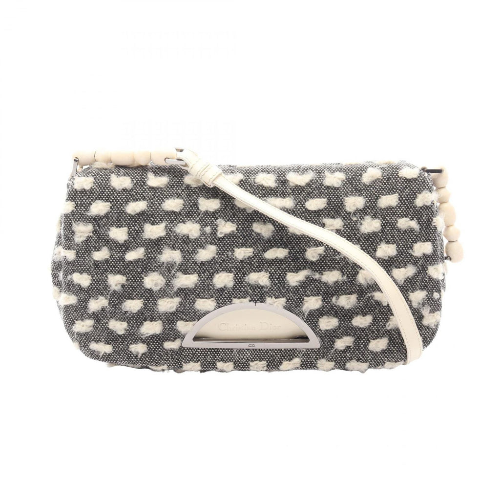 Dior Shoulder Bag Maris Pearl Black White Wool Leather