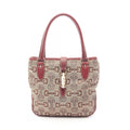 Gucci Handbag New Jackie Horsebit Beige Brown Bordeaux Canvas Leather