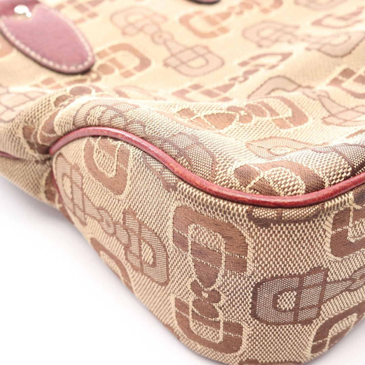 Gucci Handbag New Jackie Horsebit Beige Brown Bordeaux Canvas Leather — view 7