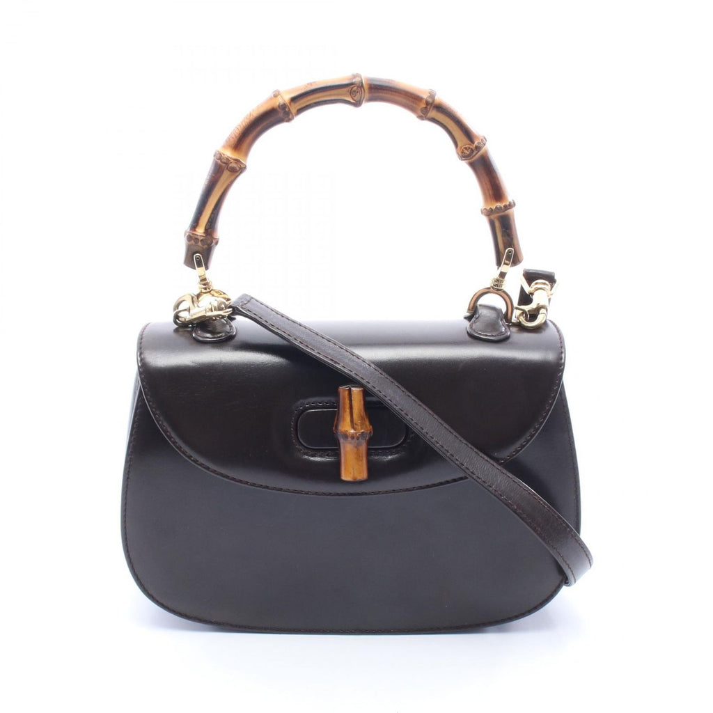 Gucci Handbag Bamboo 2-Way 000 Brown Leather Shoulder