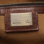 Fendi Tote Etnico Zucca Brown Canvas Leather Handbag — view 4