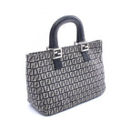 Fendi Tote Zucca Beige Black Canvas Leather Zucchino Handbag — view 2